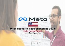 The United States Meta Research Ph.D. Scholarships 2023